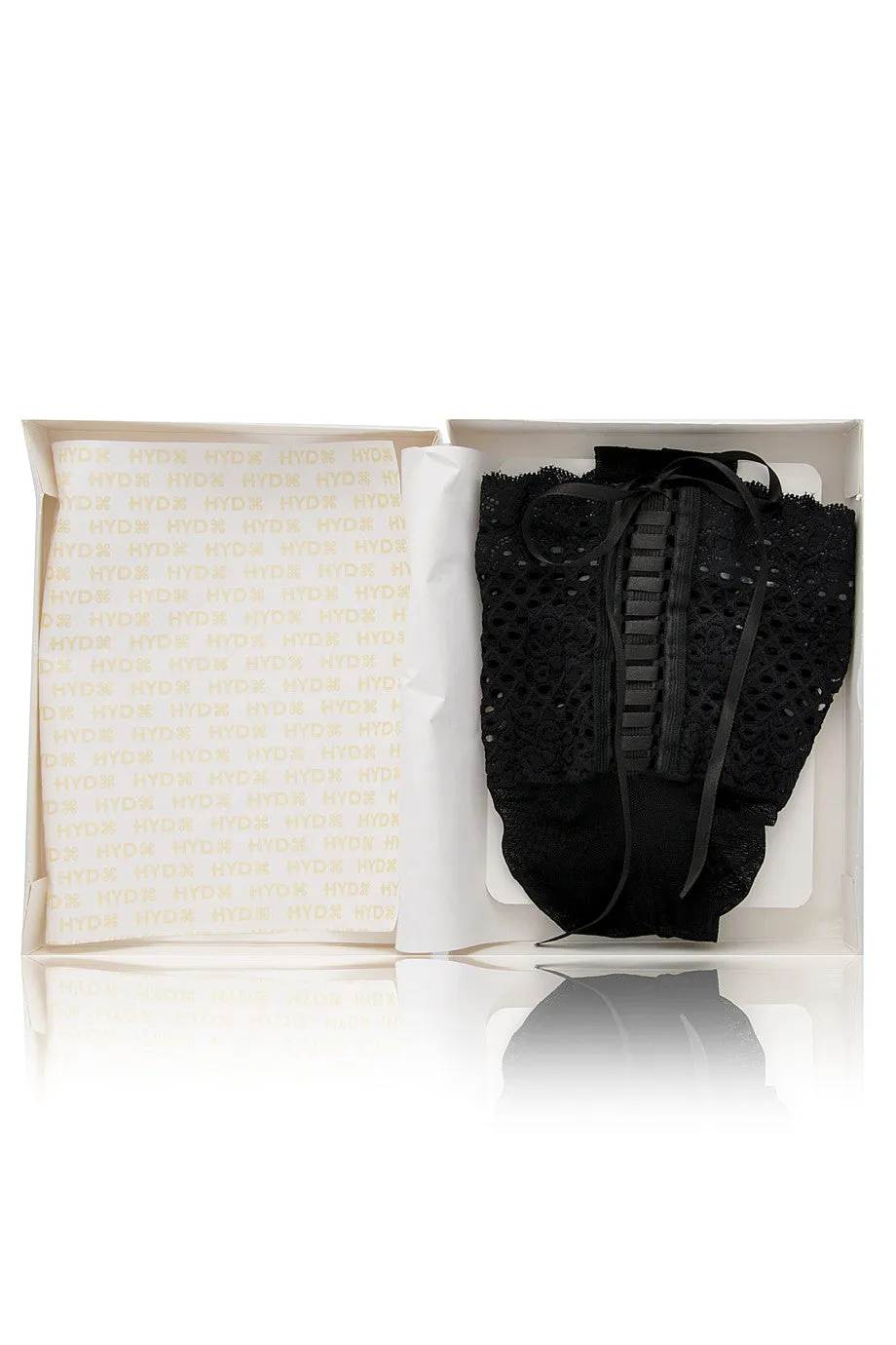 HYD CORSET Lace Hold Ups Nero (Black)
