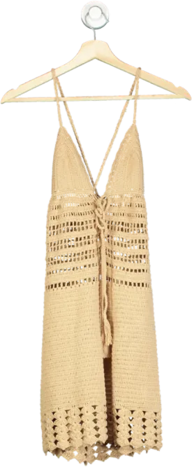 Indah Beige Handcrochet Dress S