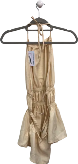 MUSERA Beige Ruffled Mini Dress US XS