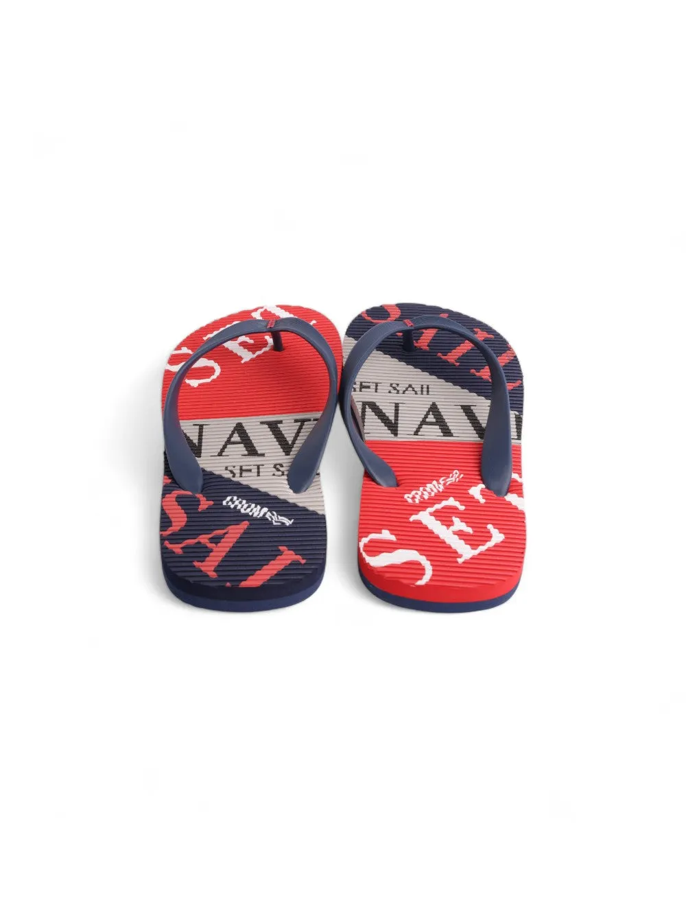 Navy & Red Flat Flip Flop