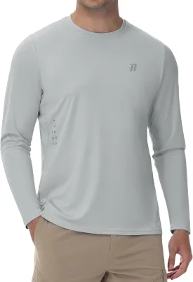 Runhit Men's UPF 50  Sun Protection Shirts Long Sleeve UV Swim Shirt Fishing Hiking Running Rash Guard Quick Dry Lightweight